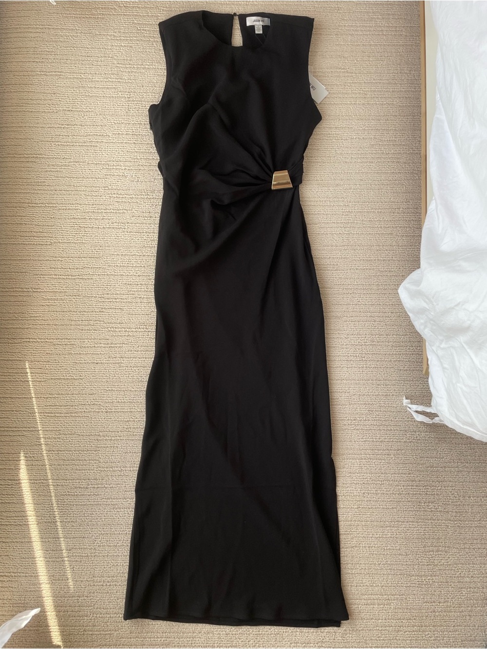 Jason Wu Black Sheath Dress with Gold Buckle